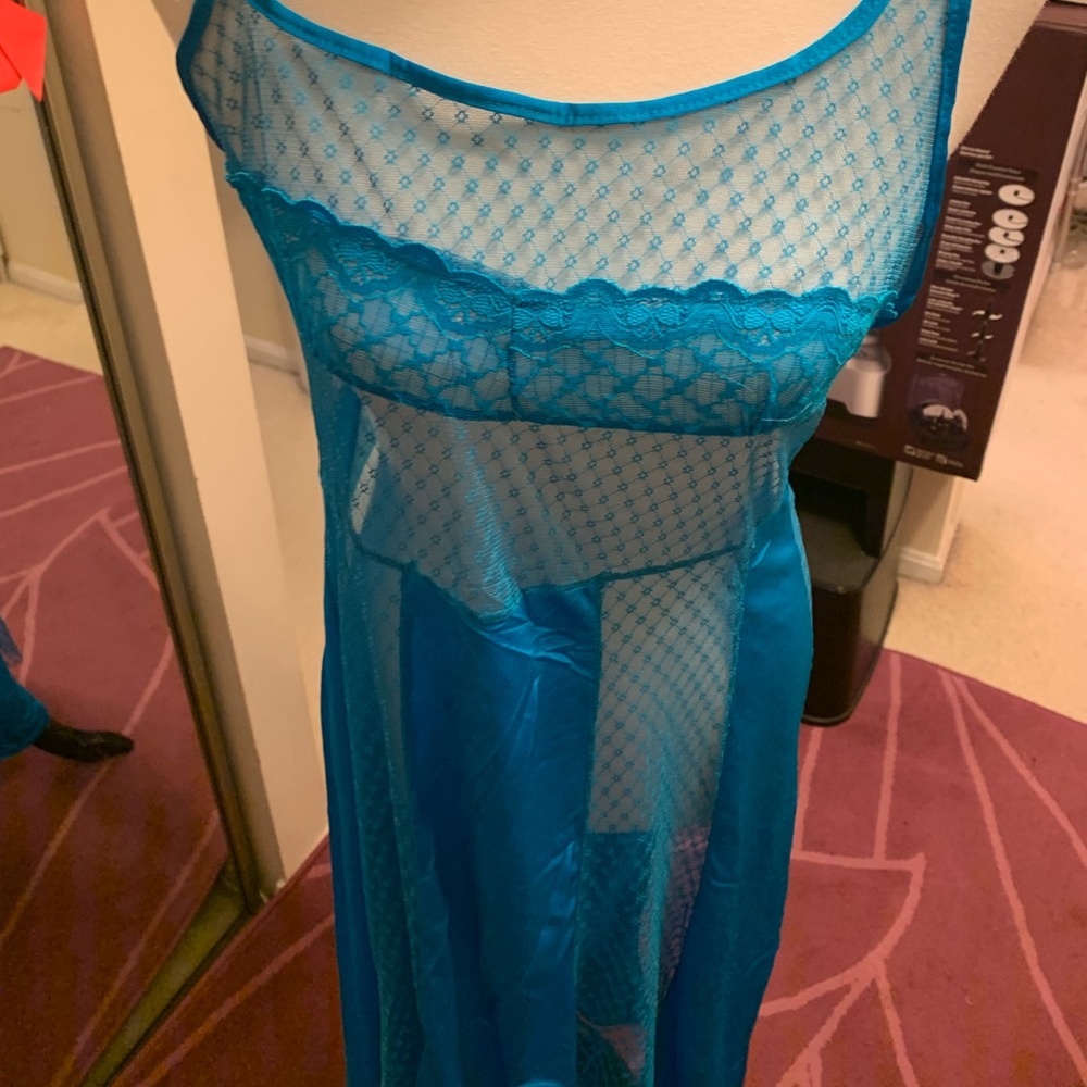 Attractive Turquoise Color Night Gown